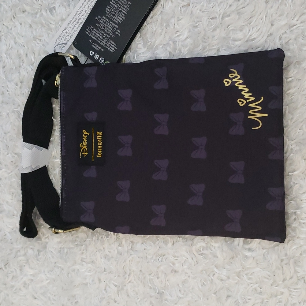 Loungefly Black and Purple Minnie Crossbody Bag - Picture 5 of 8